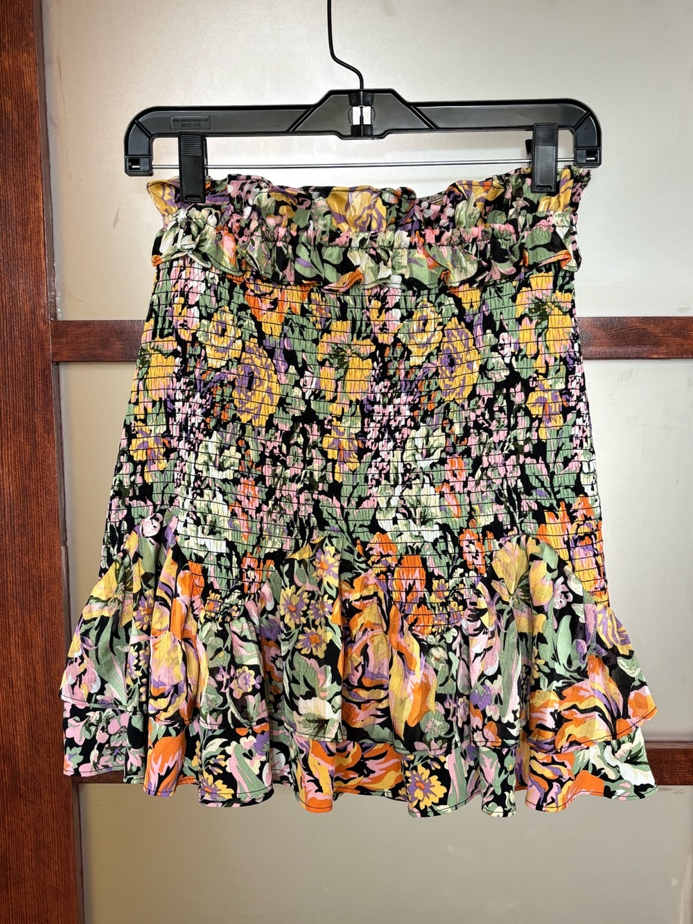 Elliatt Floral Smocked Ruffle Mini Skirt
